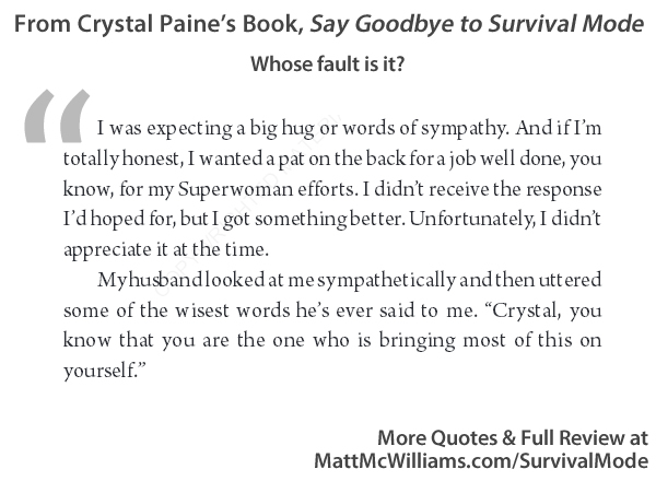 Crystal Paine's Say Goodbye to Survival Mode Quote