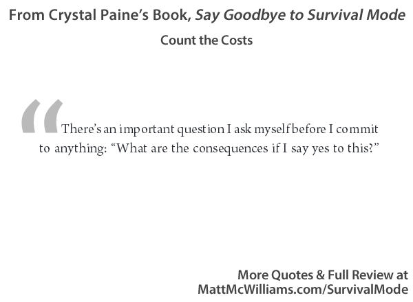 Crystal Paine Goodbye Survival Mode Quote
