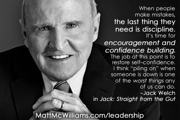 Jack Welch on mistakes and building confidence