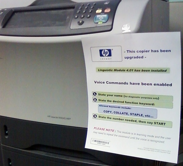 Voice Command Printer - April Fool's Office Joke