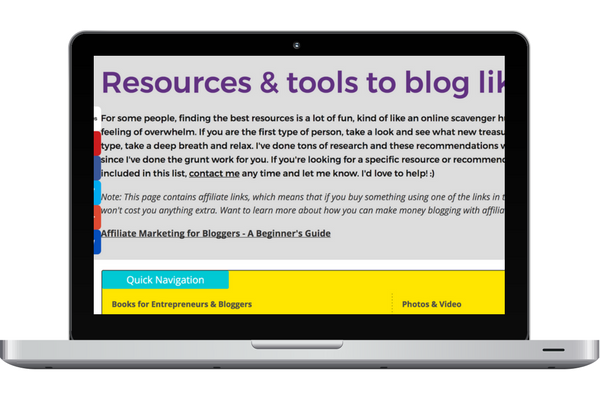 Chantel Arnett Blogging With a Smile Resource Page