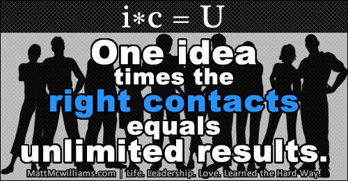 Network Math: One idea times the right contacts equals unlimited results
