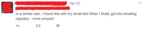 Unsubscribers during affiliate marketing promotion