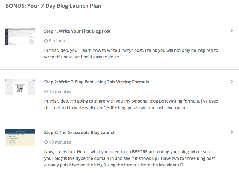 Bonuses for Blogging Your Passion 101 course