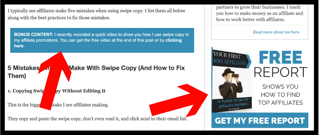 lead magnet examples swipe copy