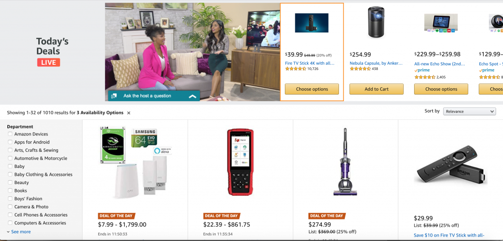 Amazon today's deals live low cost discounted items and commodities