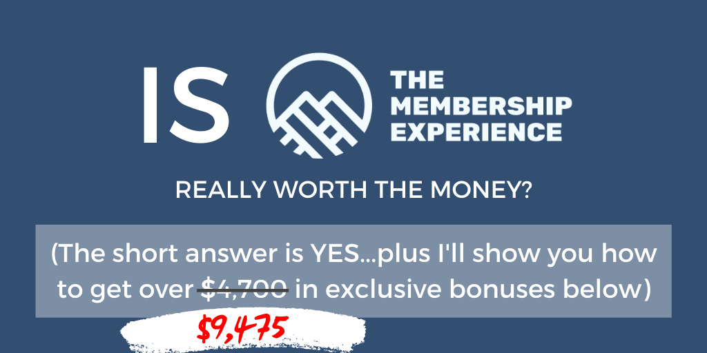 review of the membership experience plus $9,475 in bonuses