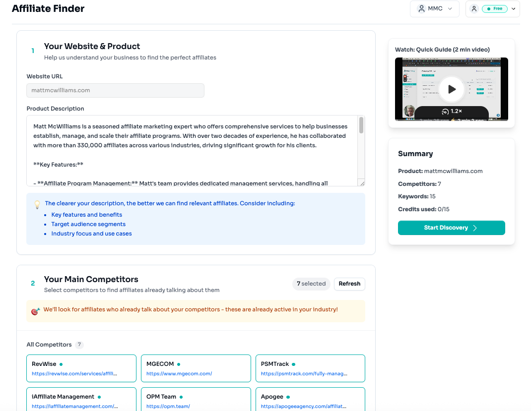 Review of Endorsely affiliate finder