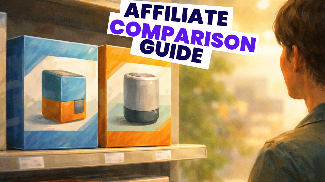 Two clearly labeled product boxes side-by-side on a retail shelf, viewed by a shopper from slightly below, the right third of the frame open with a soft, out-of-focus background