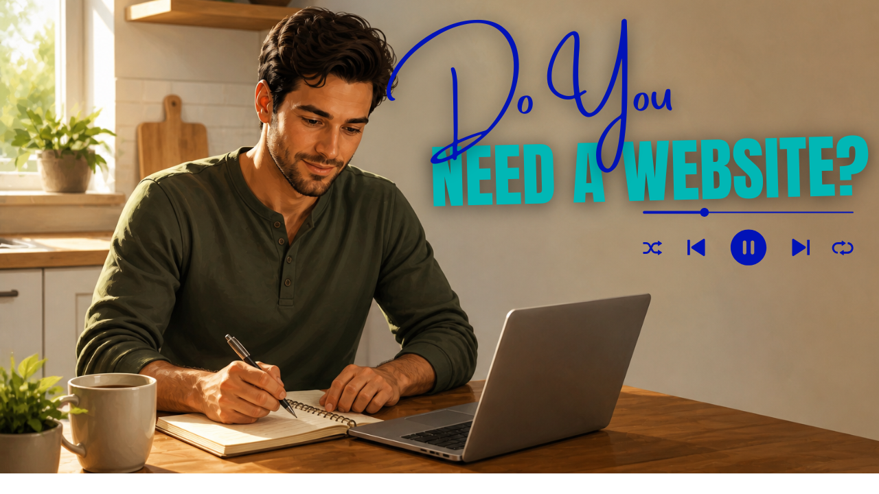 Person reviewing affiliate marketing notes at a kitchen table with a laptop open beside them, warm morning light from the left