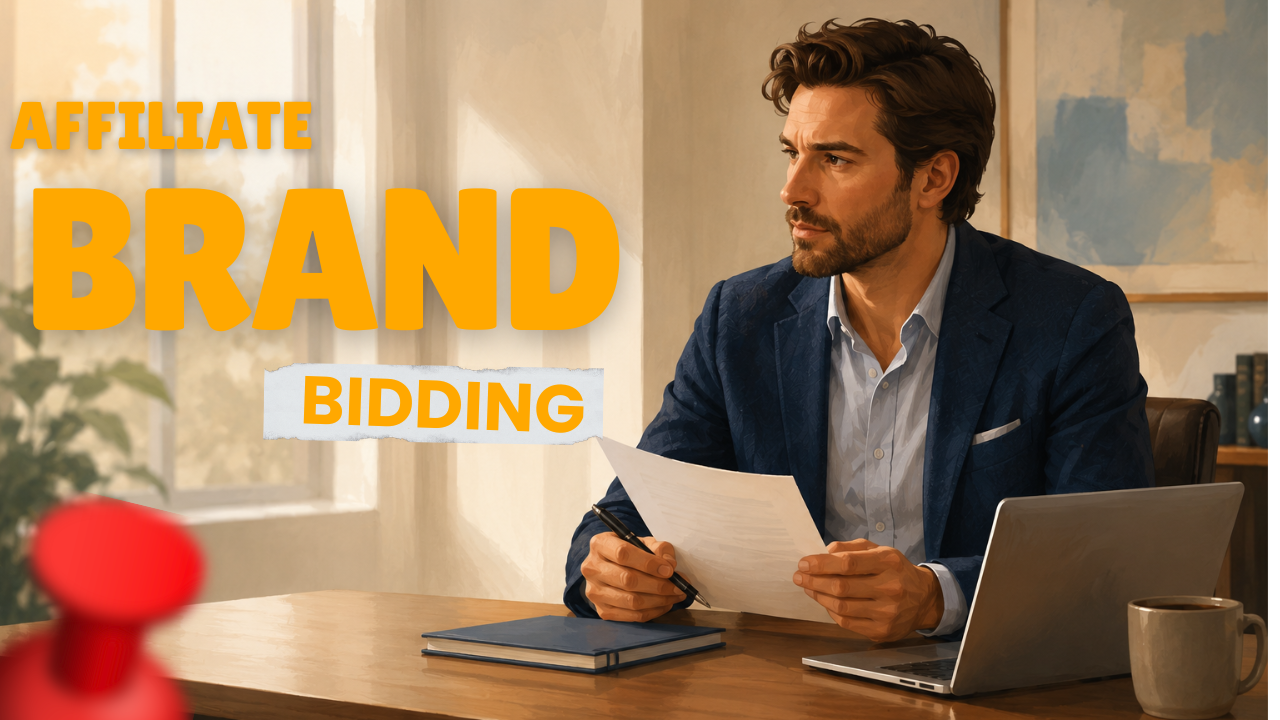 Affiliate manager reviewing program terms at a desk near a sunny window