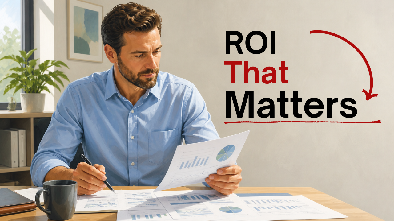 Business owner reviewing affiliate program performance data