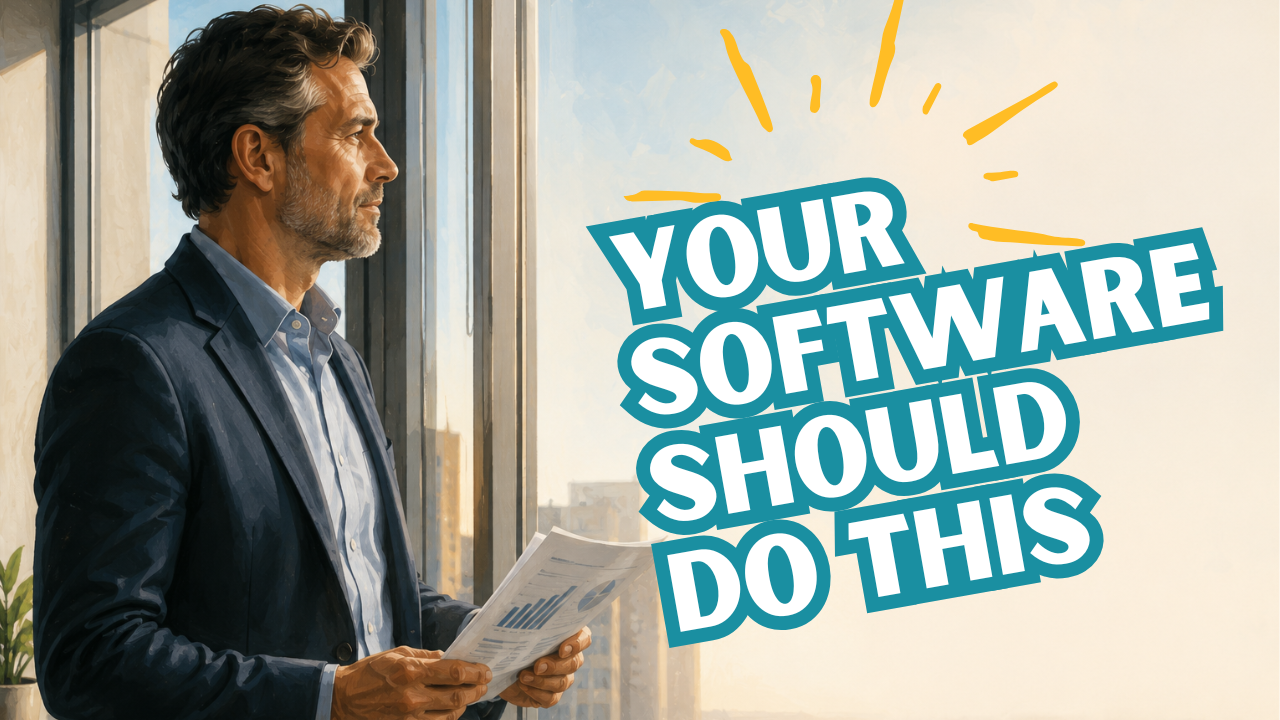 Affiliate manager reading a printed weekly program report while standing near a bright window