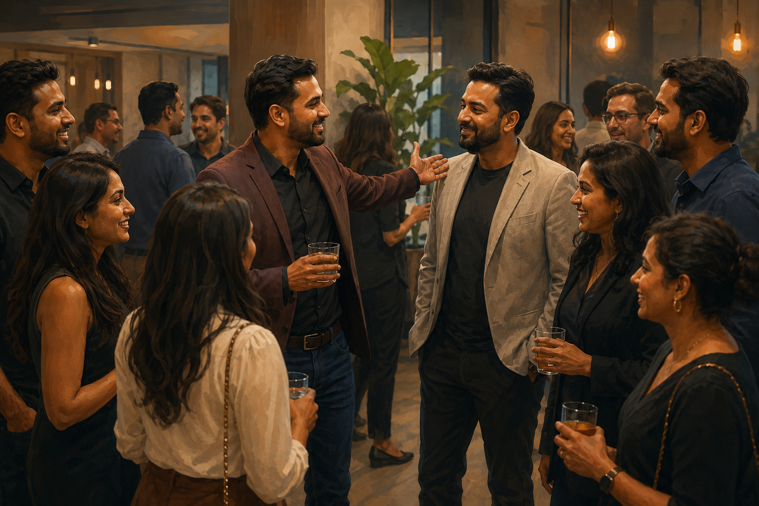 A well-connected marketer introducing a business owner to a room of partners