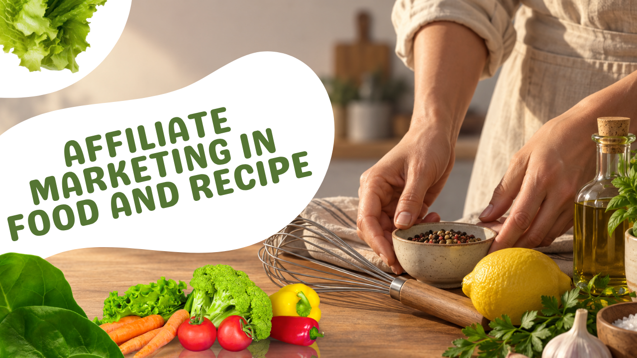 Close-up of hands arranging kitchen tools and fresh ingredients on a countertop