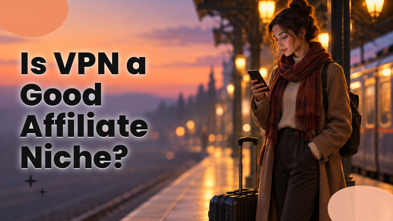 Traveler on a train station platform at dusk checking a phone