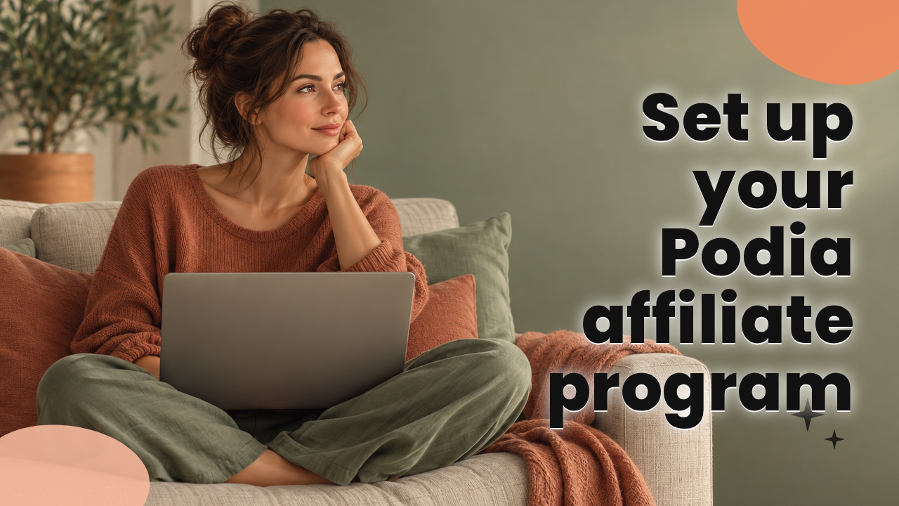 Course creator reviewing affiliate settings on a laptop at home