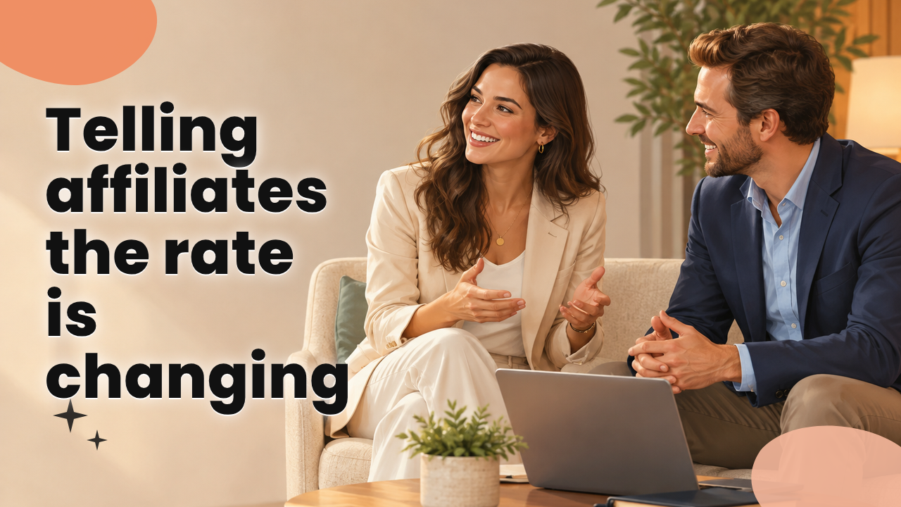 Affiliate manager talking with a partner about a commission change