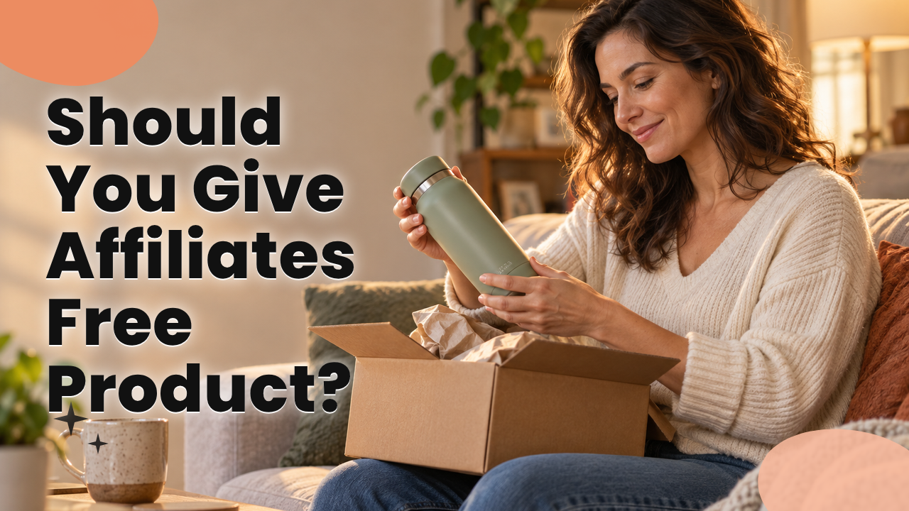 Affiliate opening a package containing a free product sample