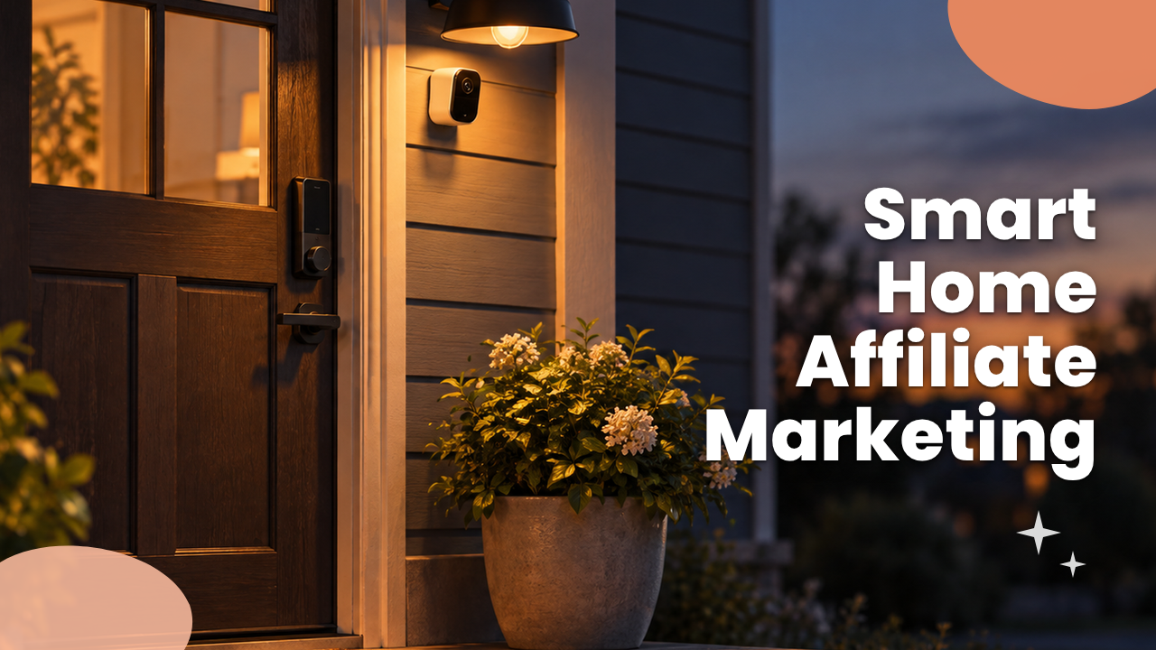 Front door at dusk with a smart lock and a small camera under the porch light